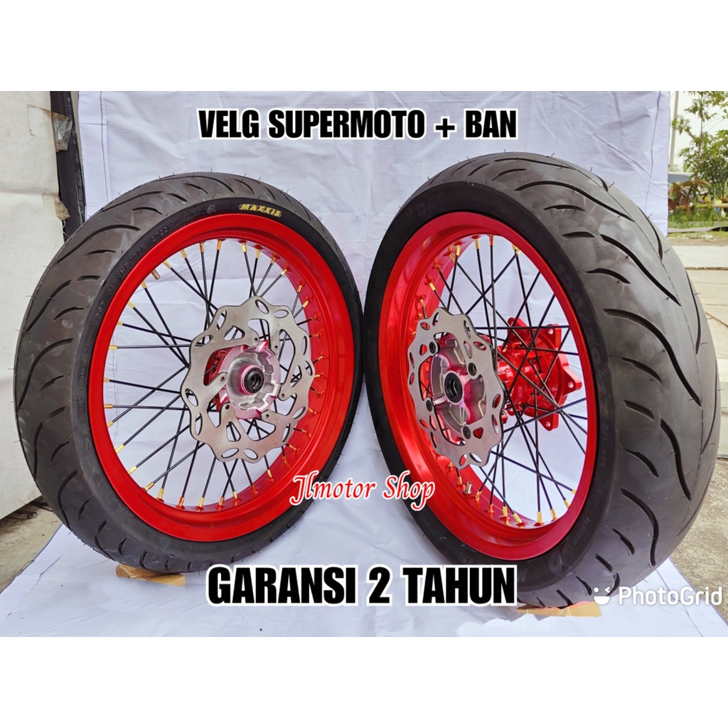 Sepaket Ban Velg SuperMoto Super Moto CRF 150 CRF150 L CRF150L Klx D-Tracker Plus Ban Maxxis IRC Zeneos