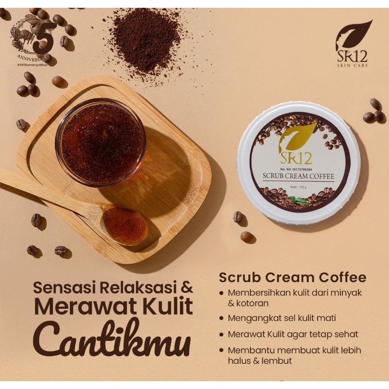 Scrub Cream Coffee SR12 125 gram Menghaluskan Kulit Mengangkat Kotoran Sel Kulit Mati BPOM