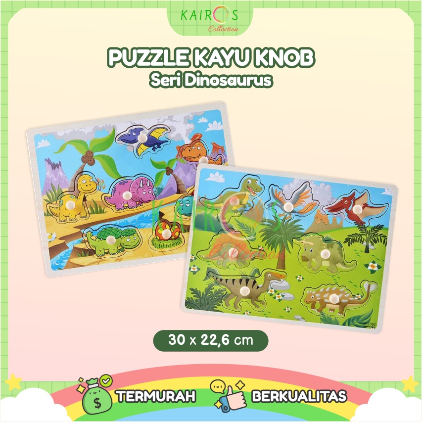 Puzzle Anak Kayu Knob Dinosaurus