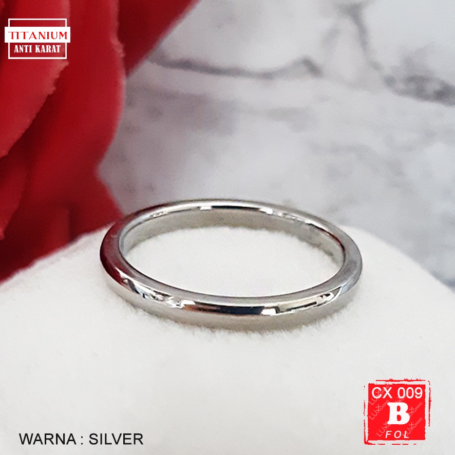 CX 009 Cincin Titanium Polos Cincin Kawin Wedding Ring Cincin Pacar Cincin Tunangan Cincin Kado Perhiasan Stainless Murah Cincin Gold Silver Rosegold Luxx Xuping