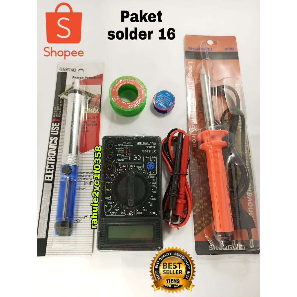 Solder Listrik 60 Watt Murah Paket Penyedot Penghisap Timah / Multitester Digital / timah solder / m