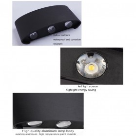 Bisa COD Lampu Hias Dinding LED Minimalis Aluminium 4W 4 LED 3000K Warm White - TaffLED B053