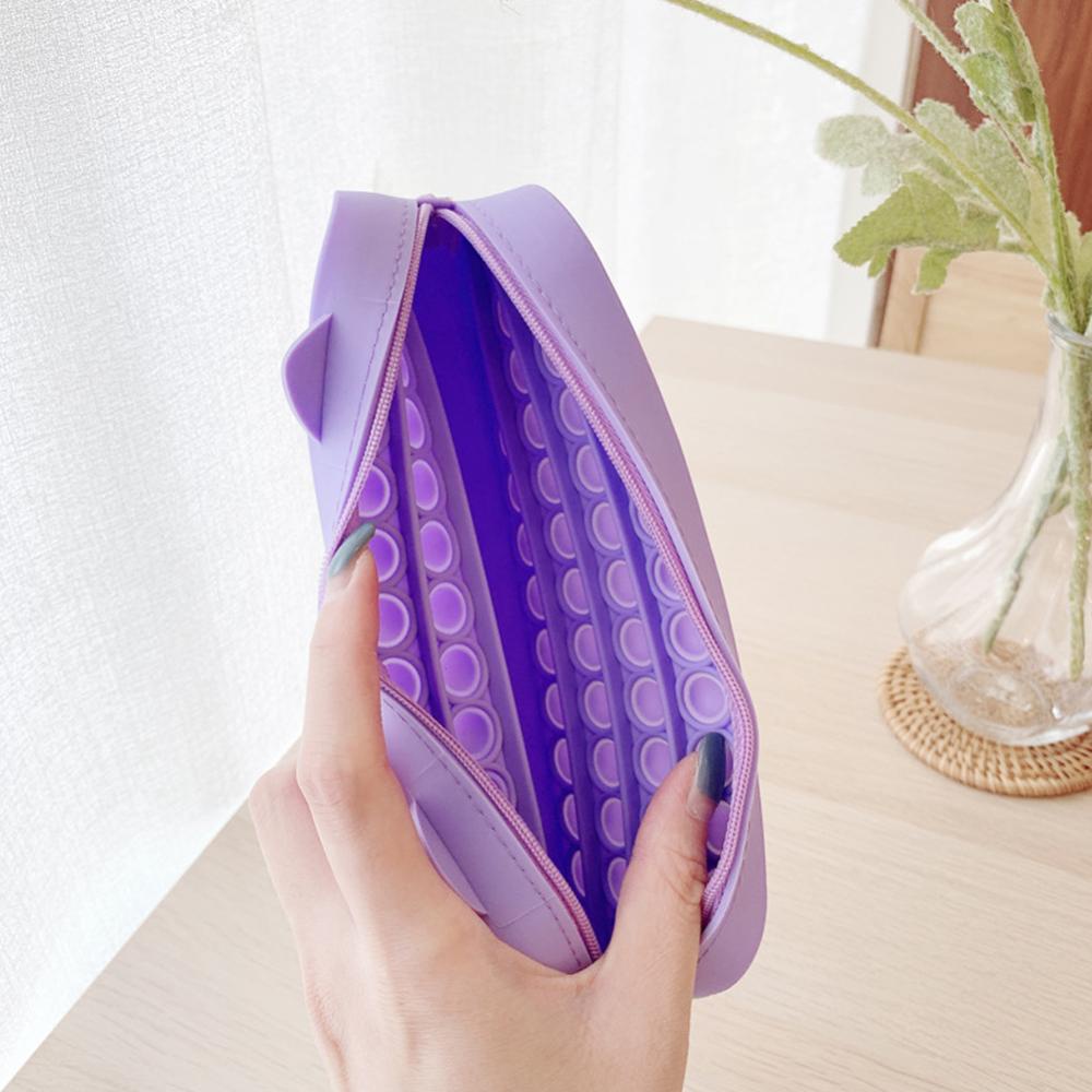 Timekey Tempat Pensil Squishy Bentuk Kucing Bahan Silikon Anti Stress K4Y2