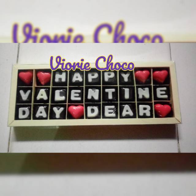 

Coklat Happy Valentine / Coklat huruf - 9x3 - Viorie Choco
