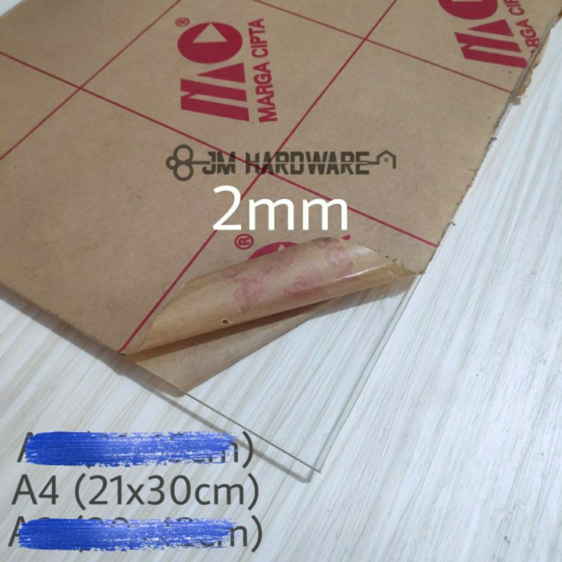 

Acrylic bening 2mm A4 mika akrilik lembaran
