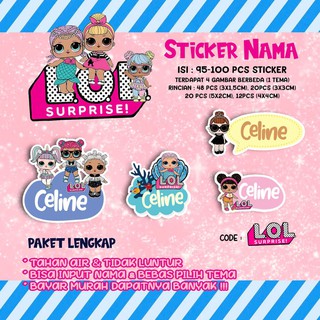 Sticker Stiker  Label Nama  Karakter Tema LOL  SURPRISE 