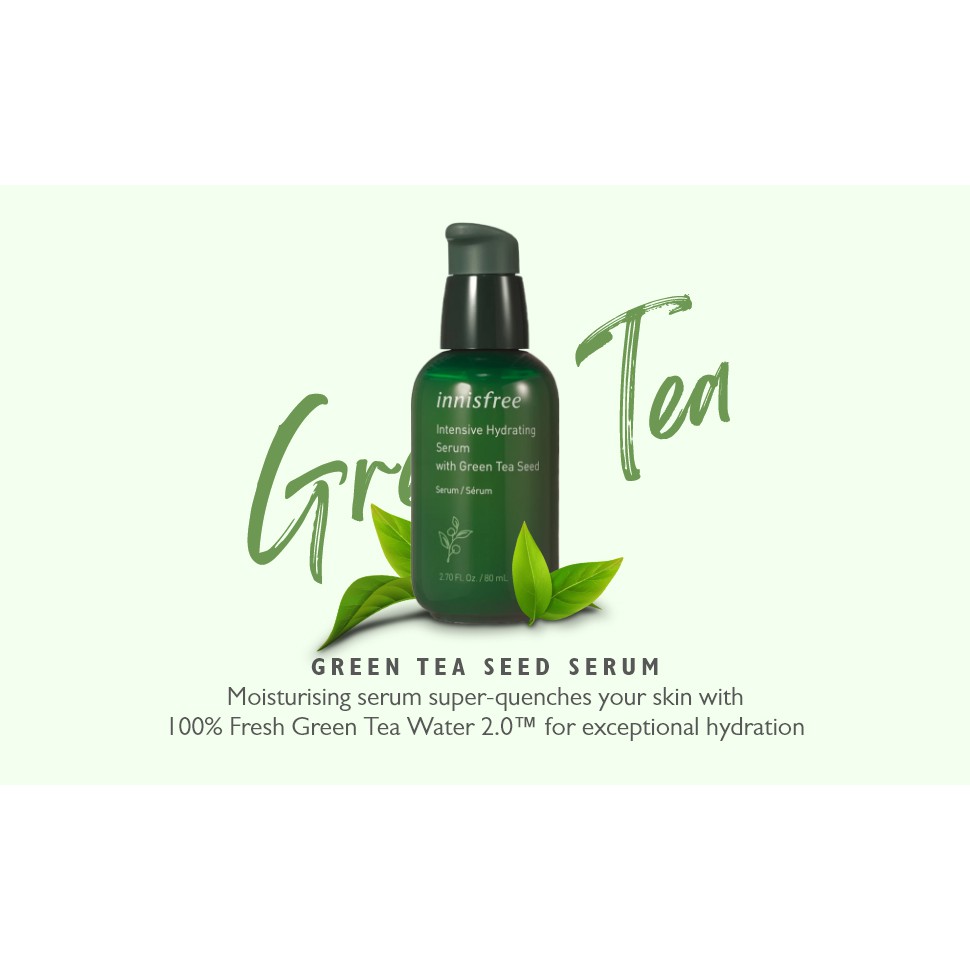 Innisfree Green Tea Seed Serum 80 ml Kemasan Baru Fullsize - Skincare Wajah Inisfree Innisfre Innesfree BPOM Serum Hijau