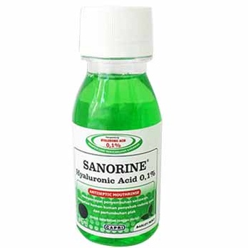 SANORINE BIRU HIJAU 60 ML - Mouthwash Obat Kumur Gargle Sariawan Mulut Hyaluronic