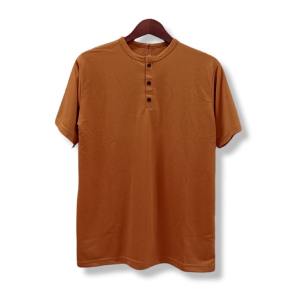 Kaos Oblong Pria Polos Kancing Lengan Pendek