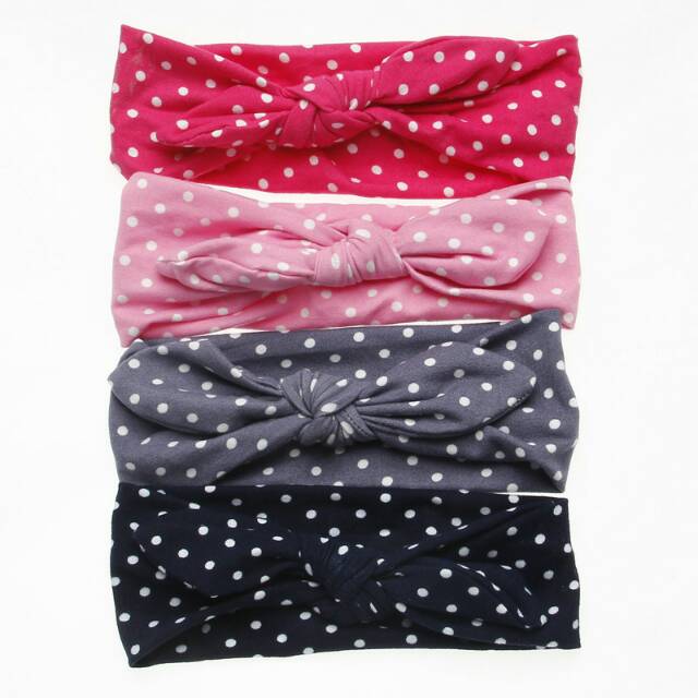 D34 Bandana bayi / bando anak / headband kain anak motif polkadot