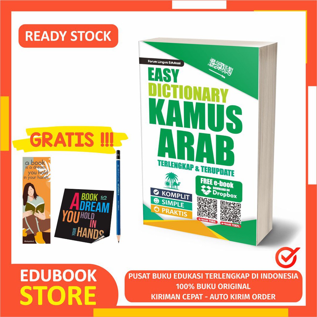 

KAMUS BAHASA ARAB : EASY DICTIONARY TERLENGKAP & TERUPDATE - BONUS PENSIL 2B, BOOKMARK, STIKER