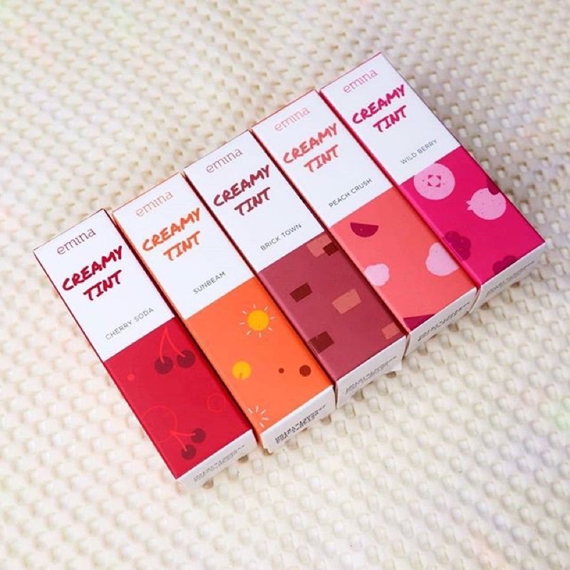 EMINA Creamy Tint Indonesia / Lipstick Facial Wash Face Scrub Micellar Essence Toner Serum Day Night Eye Cream Sunscreen Sheet Sleeping Clay Mask Masker Moisturizing Lip Matte Gloss / Bright Stuff Ms Pimple Acne Solution Sun Protection Battle Spf Paket