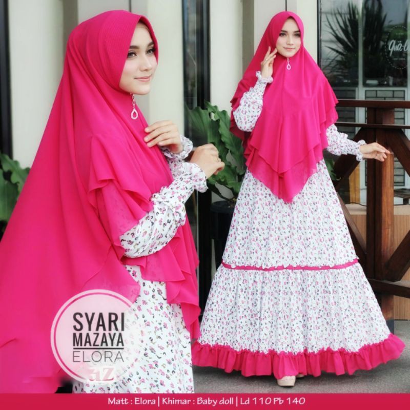 COD Gamis Pesta Syari Mazaya Elora set khimar