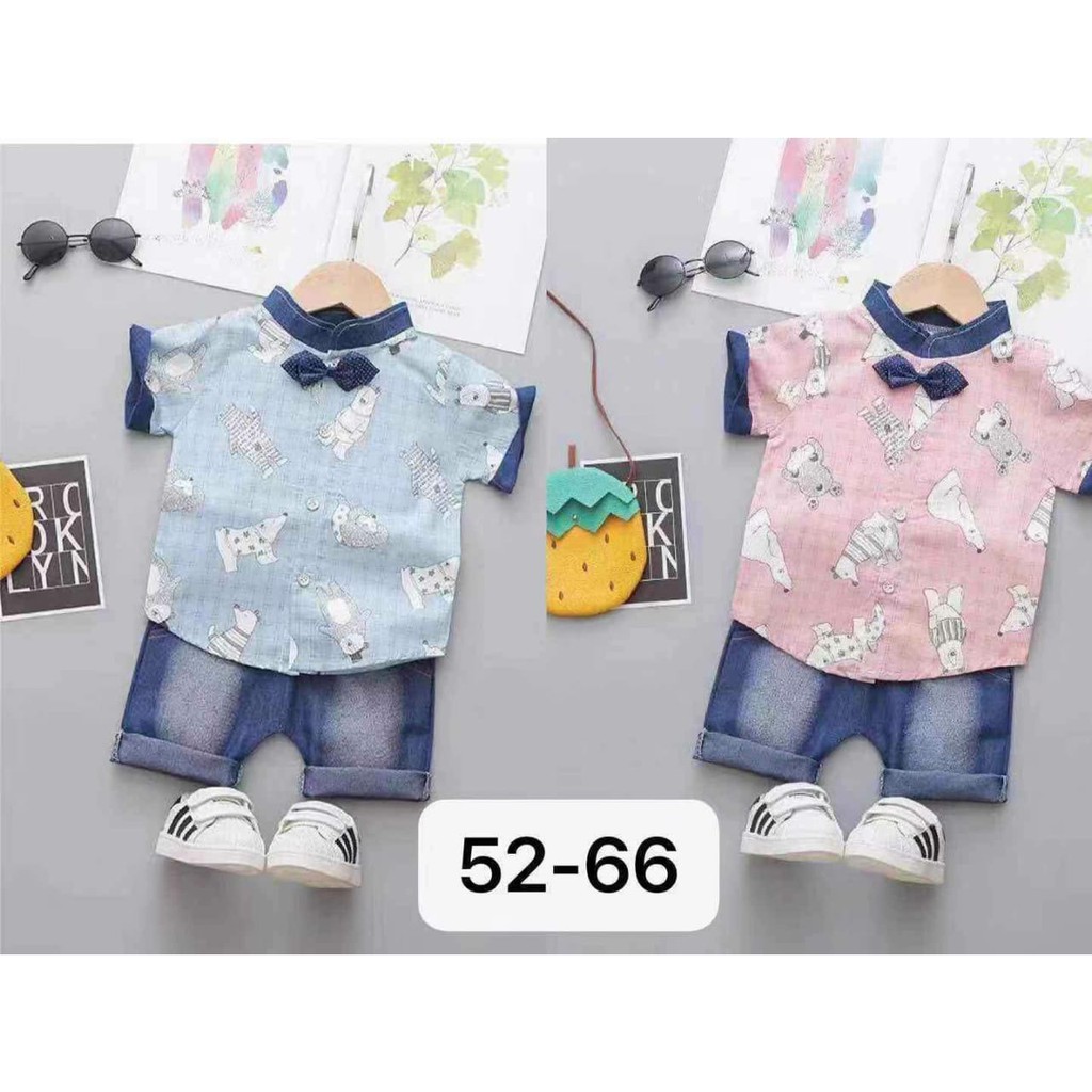 Motif Beruang Sirkus IMPORT Setelan Kemeja Baju Celana Motif Beruang Sirkus IMPORT Setelan Kemeja Baju Celana