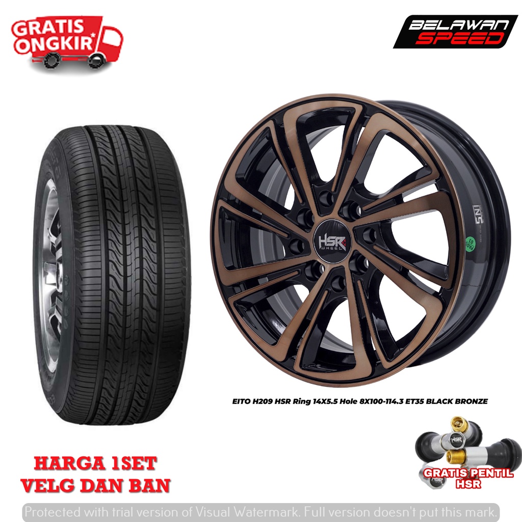 PAKETAN VELG DAN BAN MOBIL RACING MURAH RING 14 BUAT BALENO SWIFT KARIMUN WAGON R SOLUNA R14 HSR