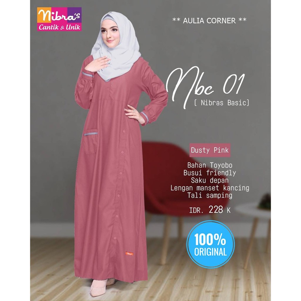 Model Gamis Wanita Cantik Gamis Terbaru Nibras Nbc 01 Dusty Pink Original Model Casual Shopee Indonesia