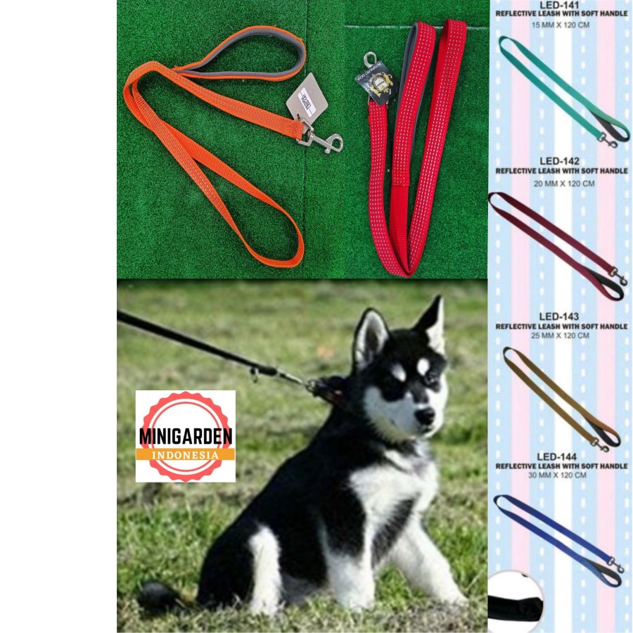 TALI TUNTUN ANJING KUCING soft handle dog leash nylon tali tuntun hewan ras kecil sedang besar