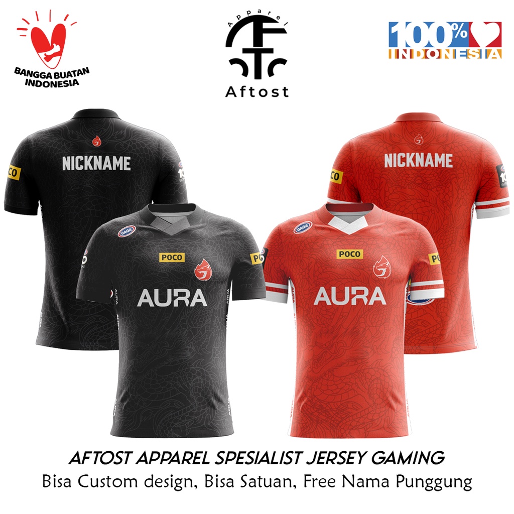 Jual Jersey AURA Terbaru 2022 Free Nick Name Baju Kaos Jersey Aura
