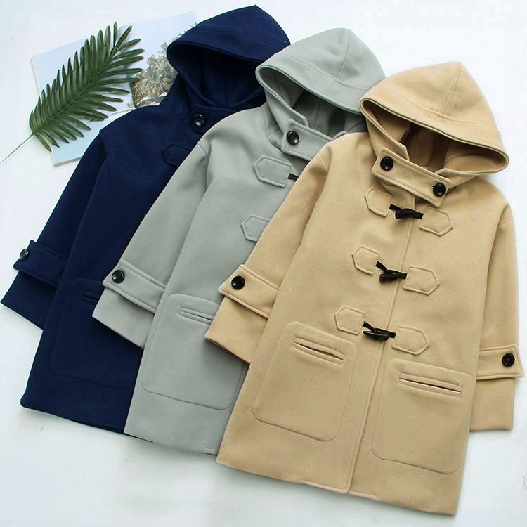 Hooded Toggle Coat Jaket Wanita Hoodie Japan Style Mantel