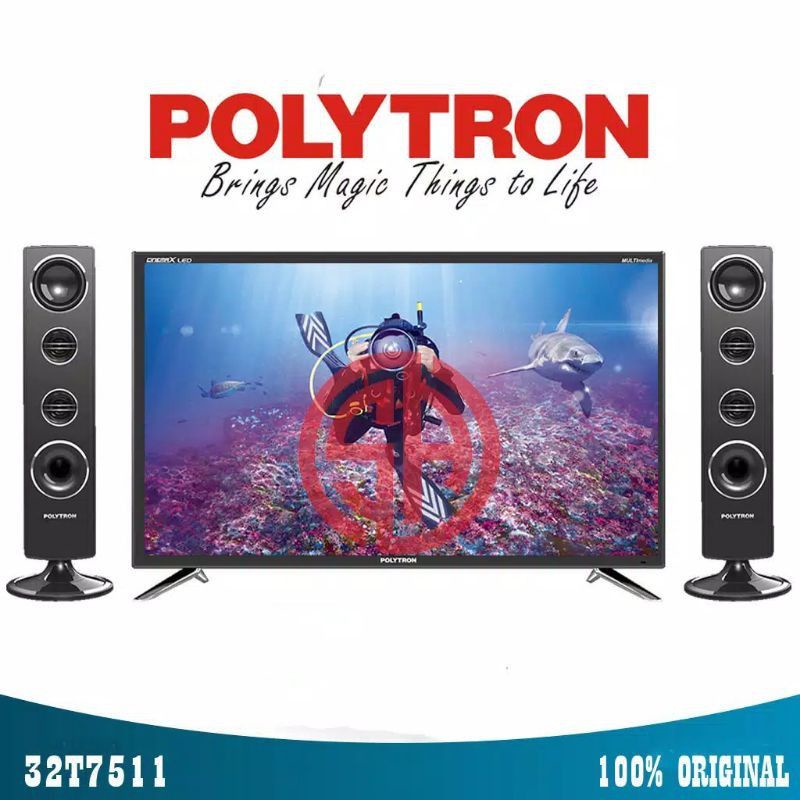 POLYTRON TV LED 32 INCH TOWER SPEAKER DIGITAL TV
