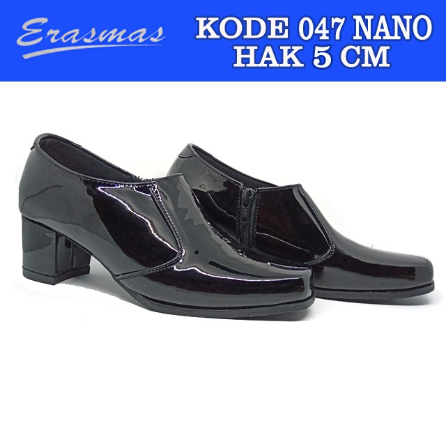 Sepatu Ankle Boot Resleting 047 Erasmas Hak 5cm Polwan Kowad Satpol PP Security Satpam