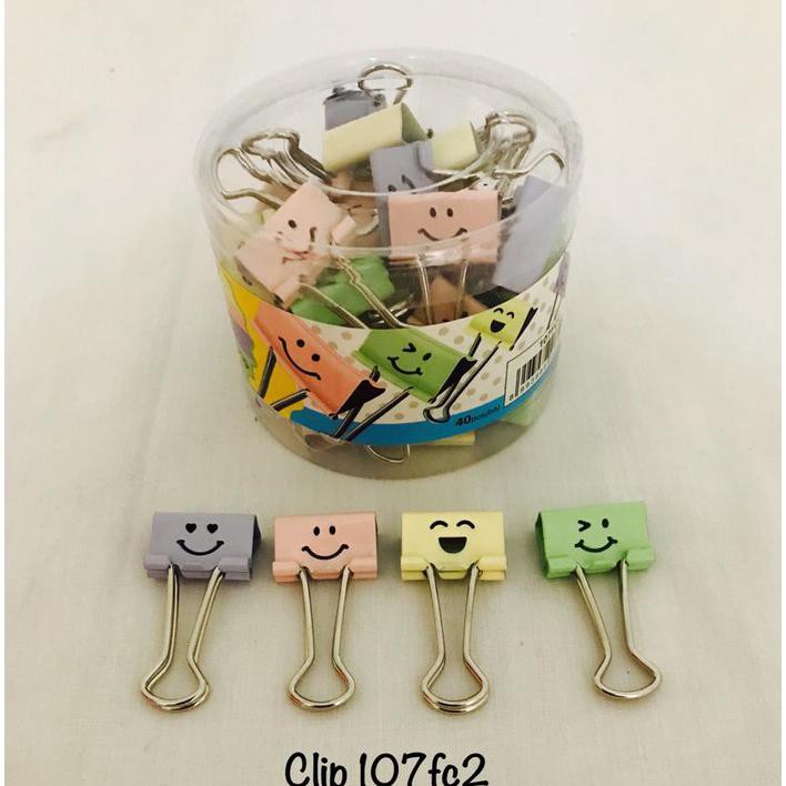 

Promo Binder Clip No. 107Fc2 Smiley Color Joyko Perdrum ,,,,