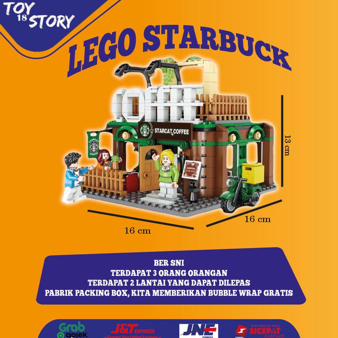 mainan lego restorant mcDonald Pizza KFC Starbucks Edukasi Anak - STARBUCK