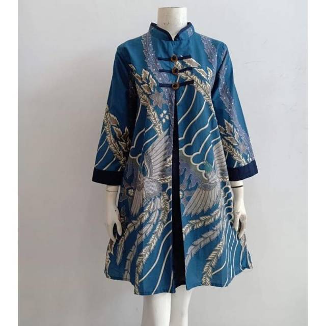 TUNIK DHANUR DARA 01 | DRESS BATIK WANITA MODEL FLUI DEPAN