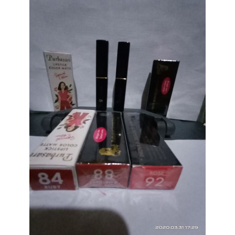 Purbasari color matte  No 84, 88, 92  lipstik matte tahan lama hingga 12 jam