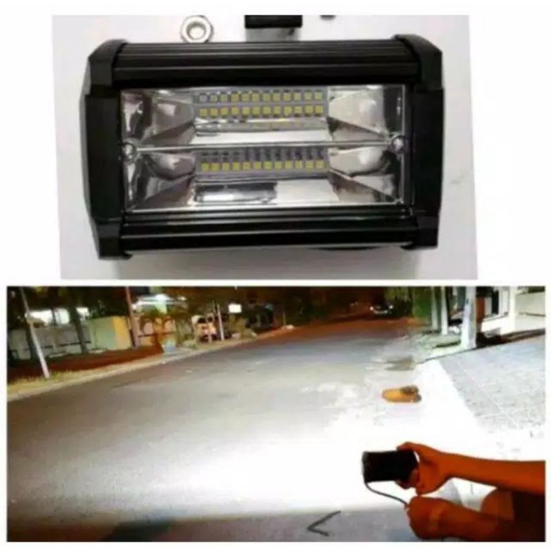 Lampu tembak sorot LED bar cree CWL 24 mata 2 susun LED motor mobil 24 titik