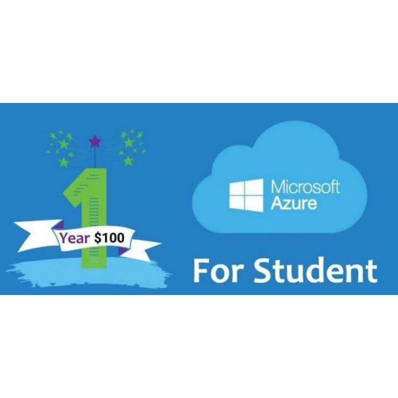 Akun Azure Student Saldo $100 Masa Aktif 1 Tahun
