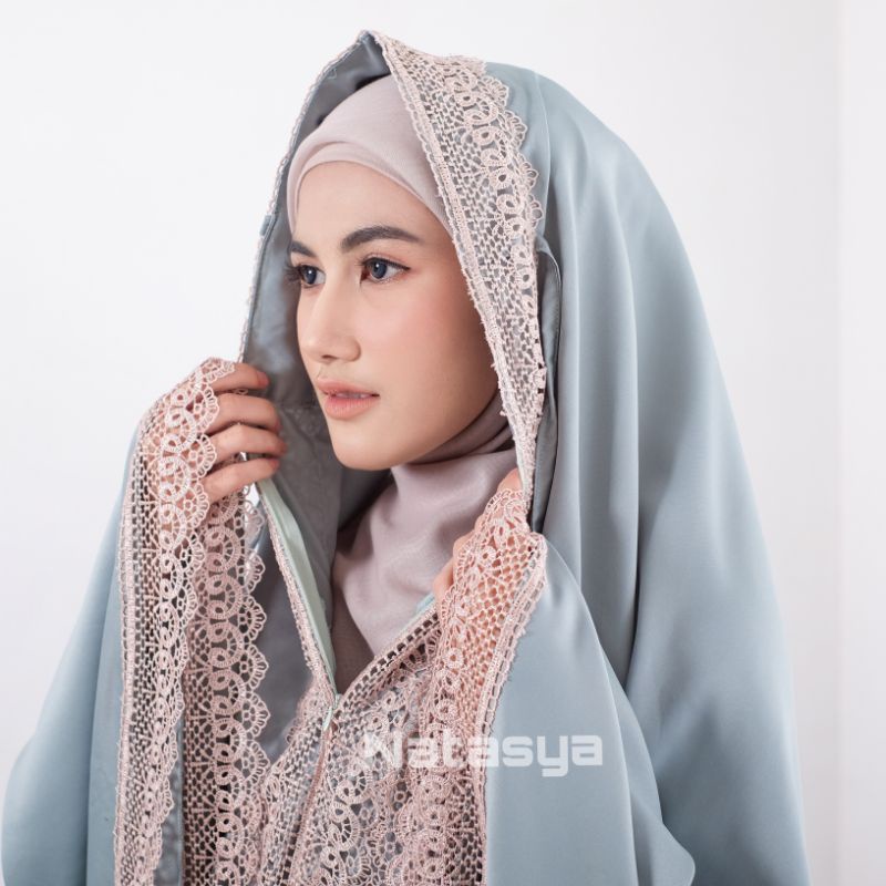 NATASYA - Mukena Dewasa 2 In 1 Renda Premium Sutra Velvet