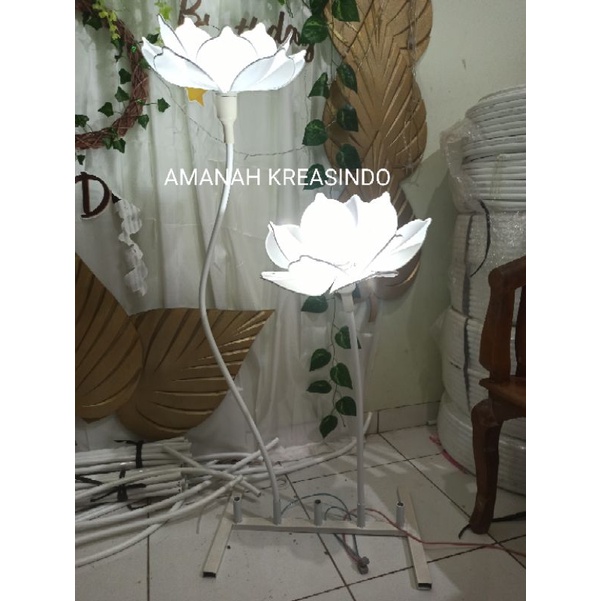 (PAKET LENGKAP) BUNGA LAMPU DEKORASI PELAMINAN