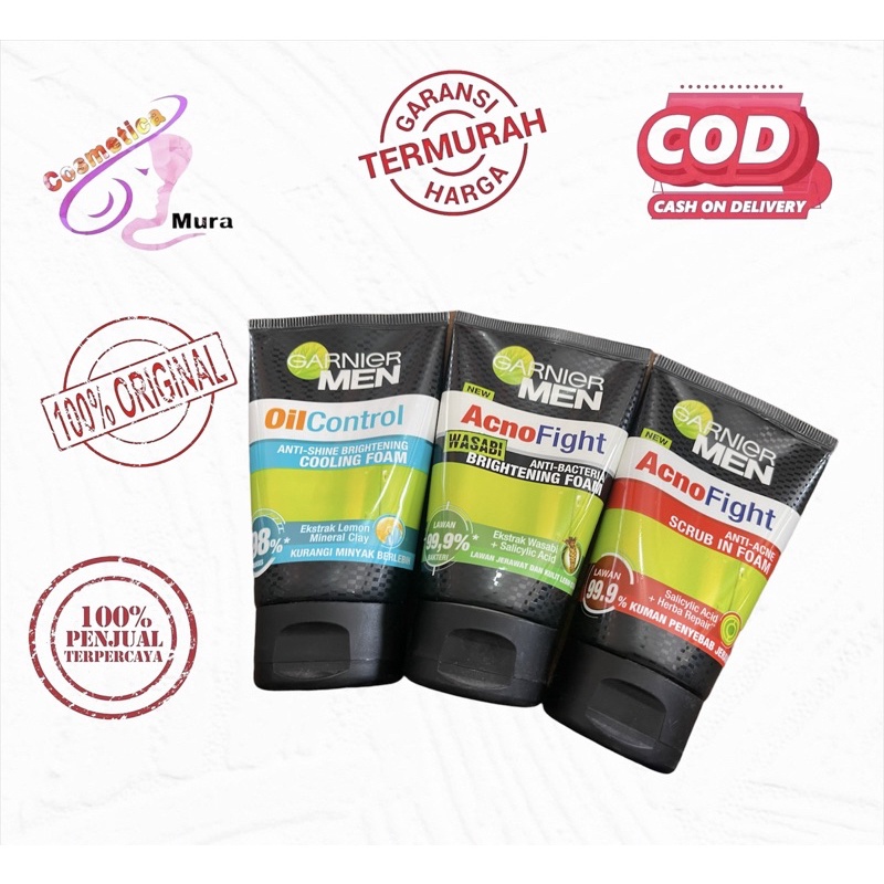 [ 100 ml ] all series - garnier men turbo light oil control cooling scrub - garnier men turbo light oil control icy scrub