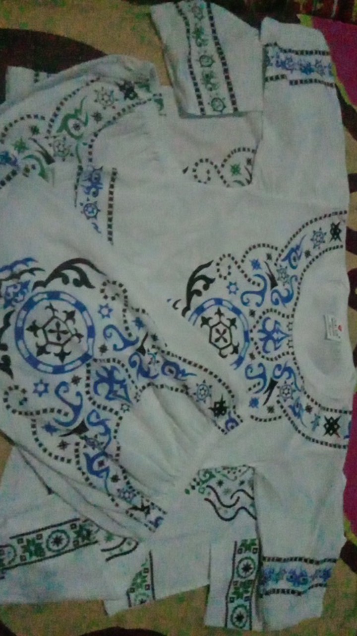 Baju Koko Anak - Setelan Baju Muslim Anak Warna Putih Motif Batik - Baju Muslim Anak Laki-laki Lucu