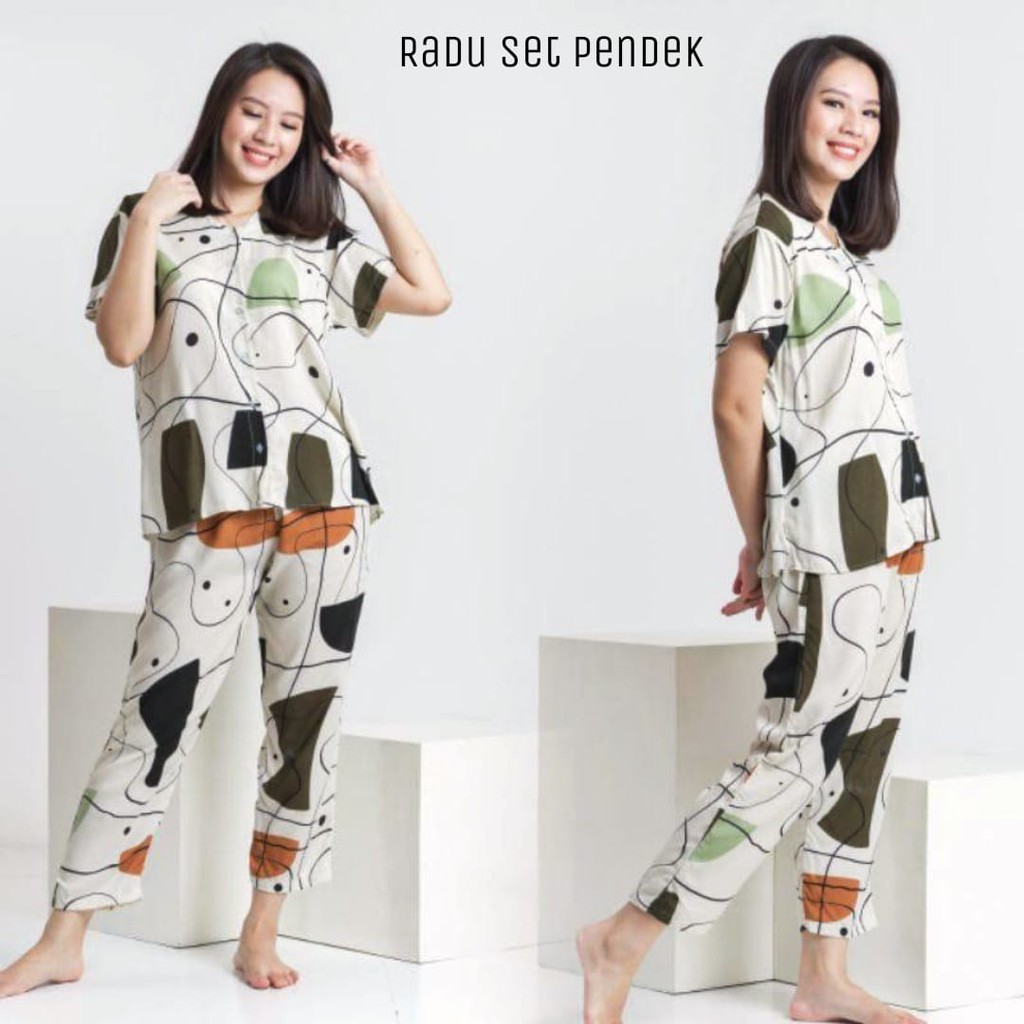 One set Rayon Viscose Busui Ld 100 - 110 Motif Kekinian-PENDEK RADU LD102