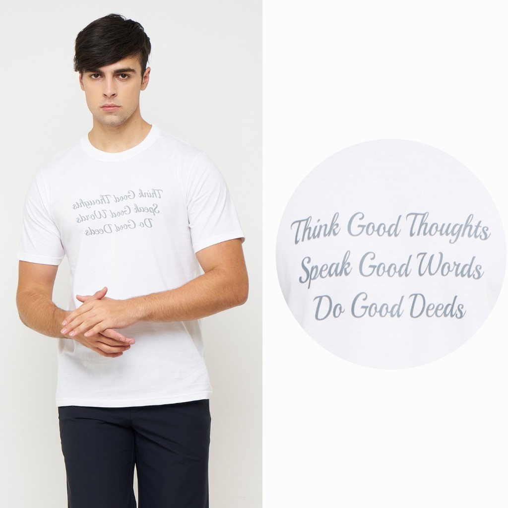 SaranDoang Kaos (Mirror) - Think Good Thoughts Putih