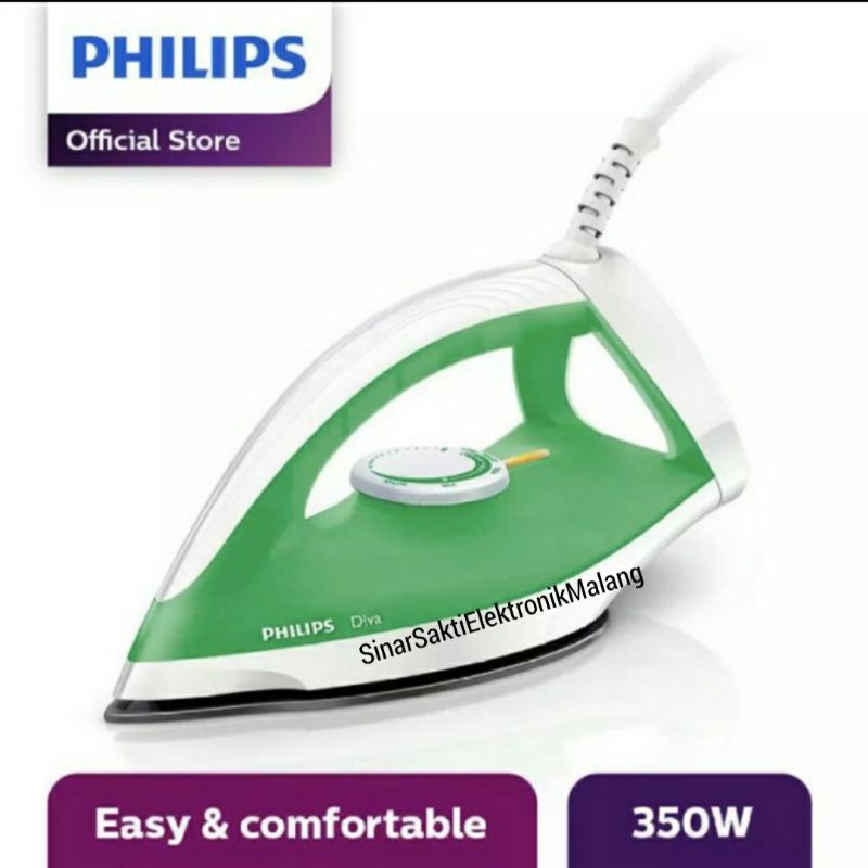 Setrika Philips GC 122 GC122 Diva Promo Murah Sinar Sakti Malang Garansi Resmi Gosokan Strika Phillips