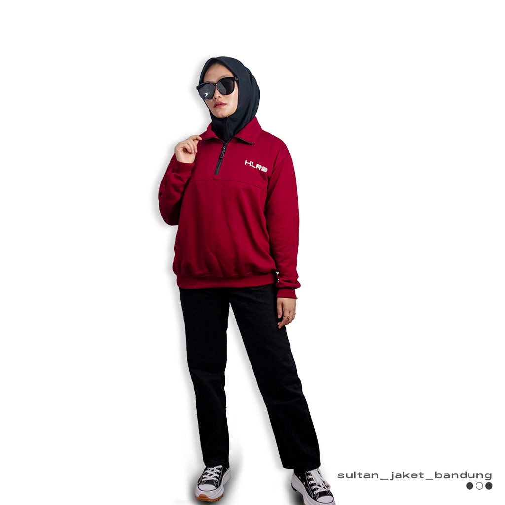 Holyrider Turtleneck Zipper  Marun &amp; Coksu II Sweater kerah tinggi trendy