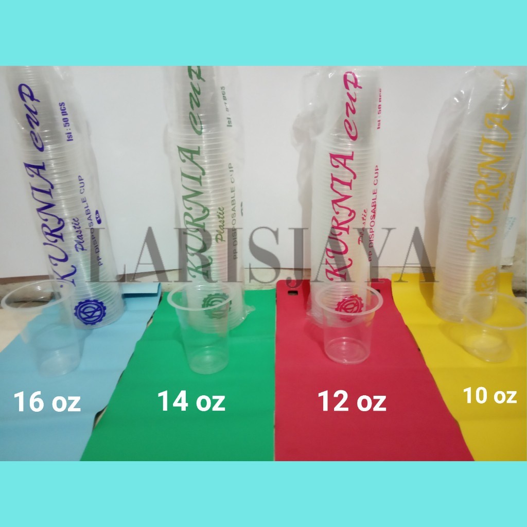 Cup gelas Plastik Kurnia 16 OZ Tanpa Tutup/Cup Plastik/Gelas Cup/Cup Gelas