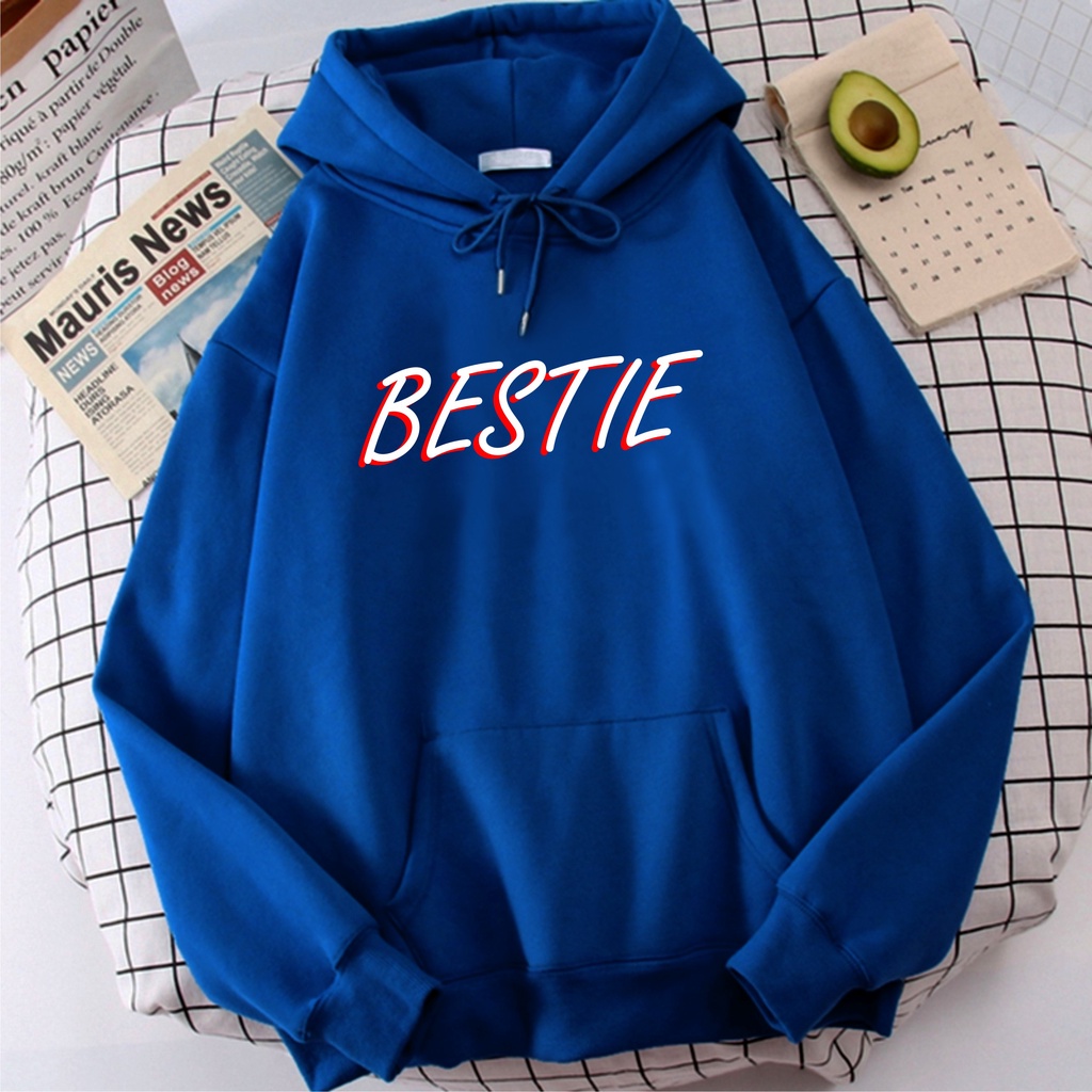 Fnenishastore Sweater Hoodie Wanita BESTIE Terbaru Viral Size M-L-XL-XXL Bisa Bayar Ditempat COD