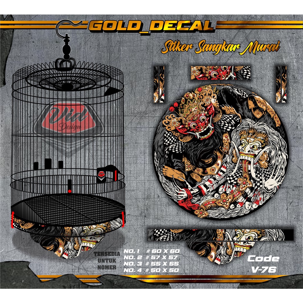 Stiker Decal Sangkar Murai Tebok Kandang Bulat Oriq Jaya No 1 2 3 4