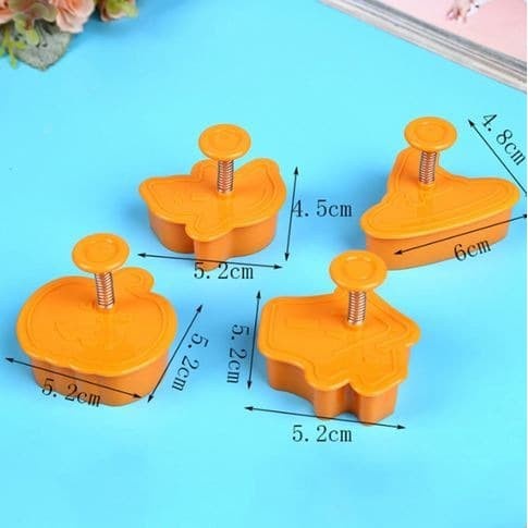 Fondant Plunger Cutter - Cetakan Fondant Pumpkin Ghost Theme (4pcs)