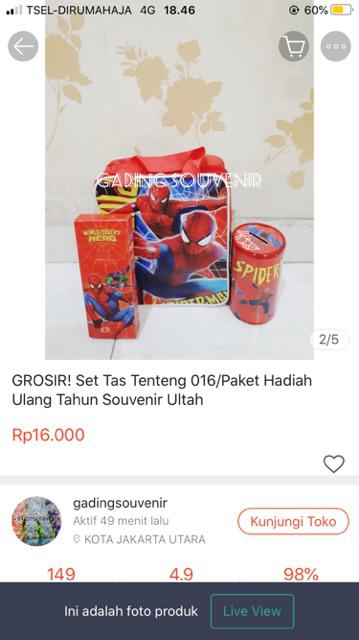 Grosir! Set Tas Kubus Tempat Makan Gelas 05/paket Hadiah Souvenir