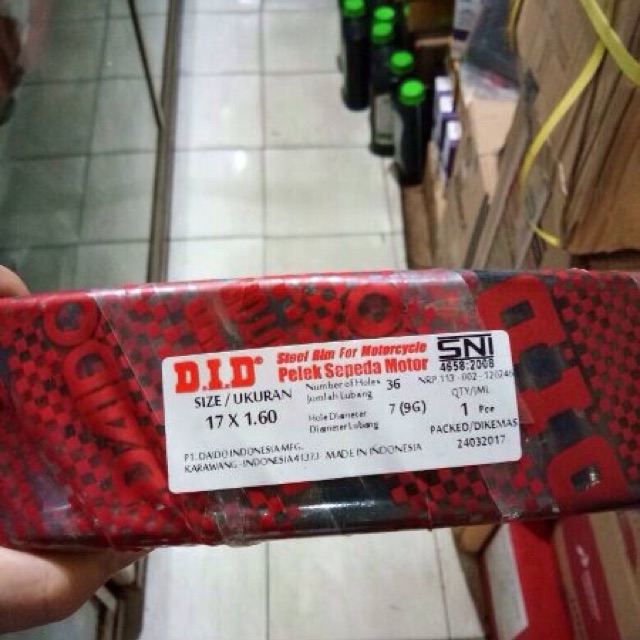 VELG DID HITAM RING 17 UKURAN 160