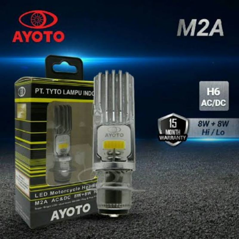 lampu  depan ayoto m2a h6 2led bebek metic