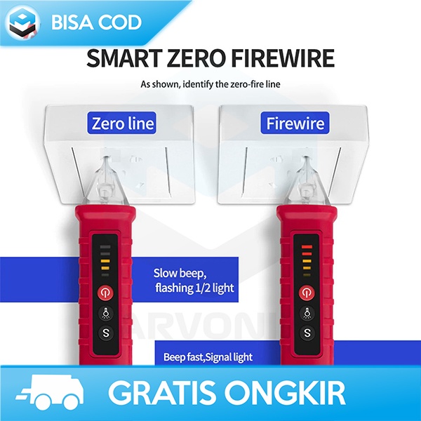 TESPEN LISTRIK VOLTAGE DETECTOR ANENG NON TOUCH 1000V NCV FLASHLIGHT