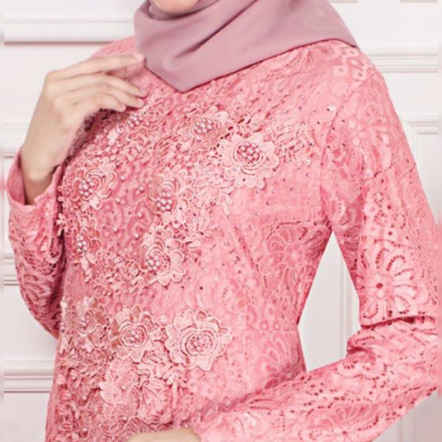 gof GAMIS BROKAT BUNGA-BUNGA Full Brokat Baju Muslim Wanita - 957