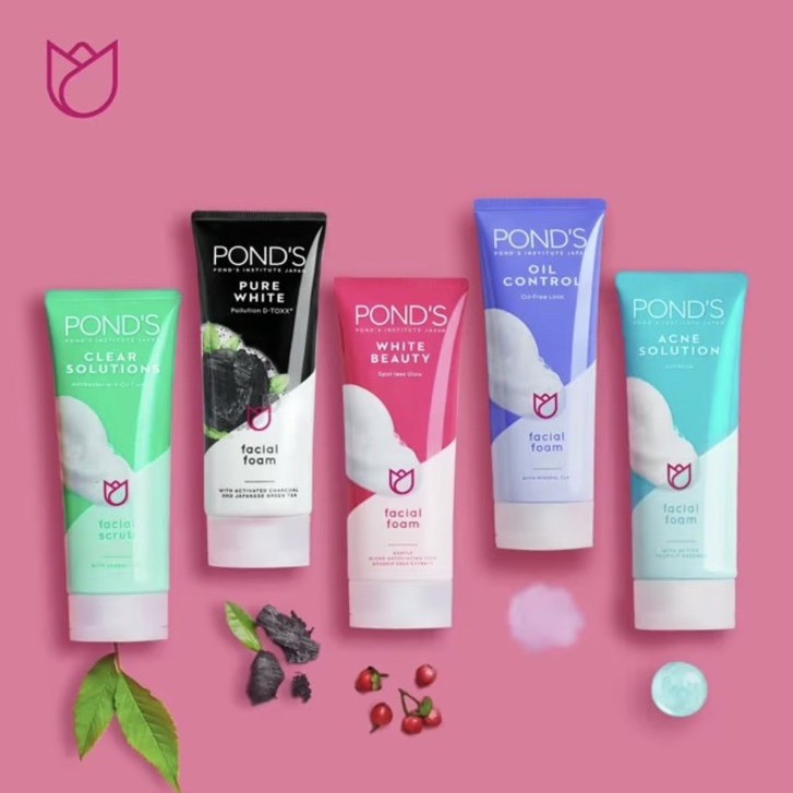 ❤ jselectiv ❤ PONDS Facial Foam - Bright Beauty | Ex-foliate Sun Dullness Daily Facial Scrub | Oil Control | Pure Bright | Clear Solutions | Acne Solution | Age Miracle | Anti Bacterial || ALL VARIANT - Sabun Pembersih Wajah PONDS