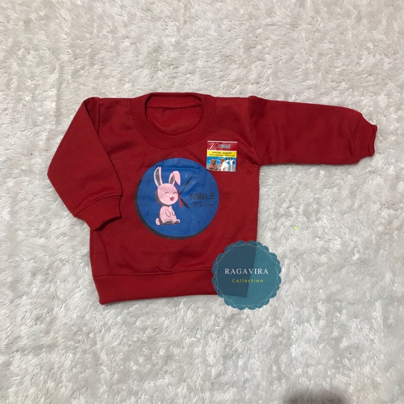 BAJU BAYI Atasan Sweater rabbit smile 2-12 Bulan (RG072)